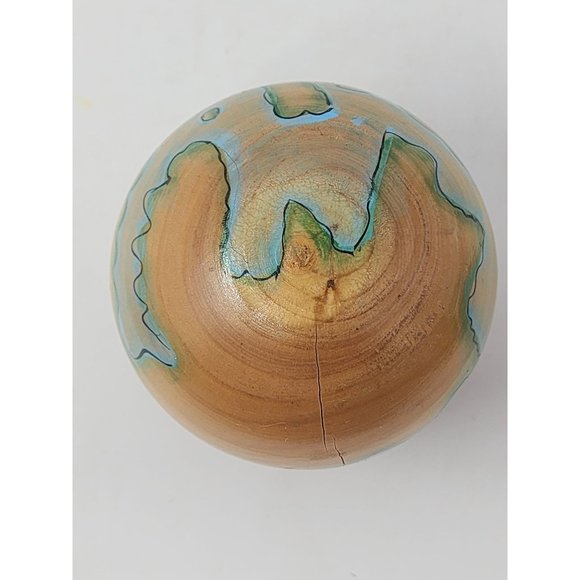 Vintage Oriental Trading Wooden Globe With 8 Multicultural Small Wooden Children - Picture 12 of 15